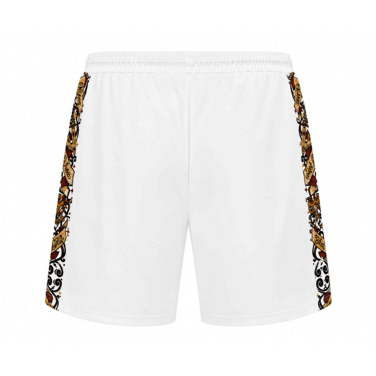 Savage ornate jogger shorts wit, achterkant met de sierband langs beide zijkanten