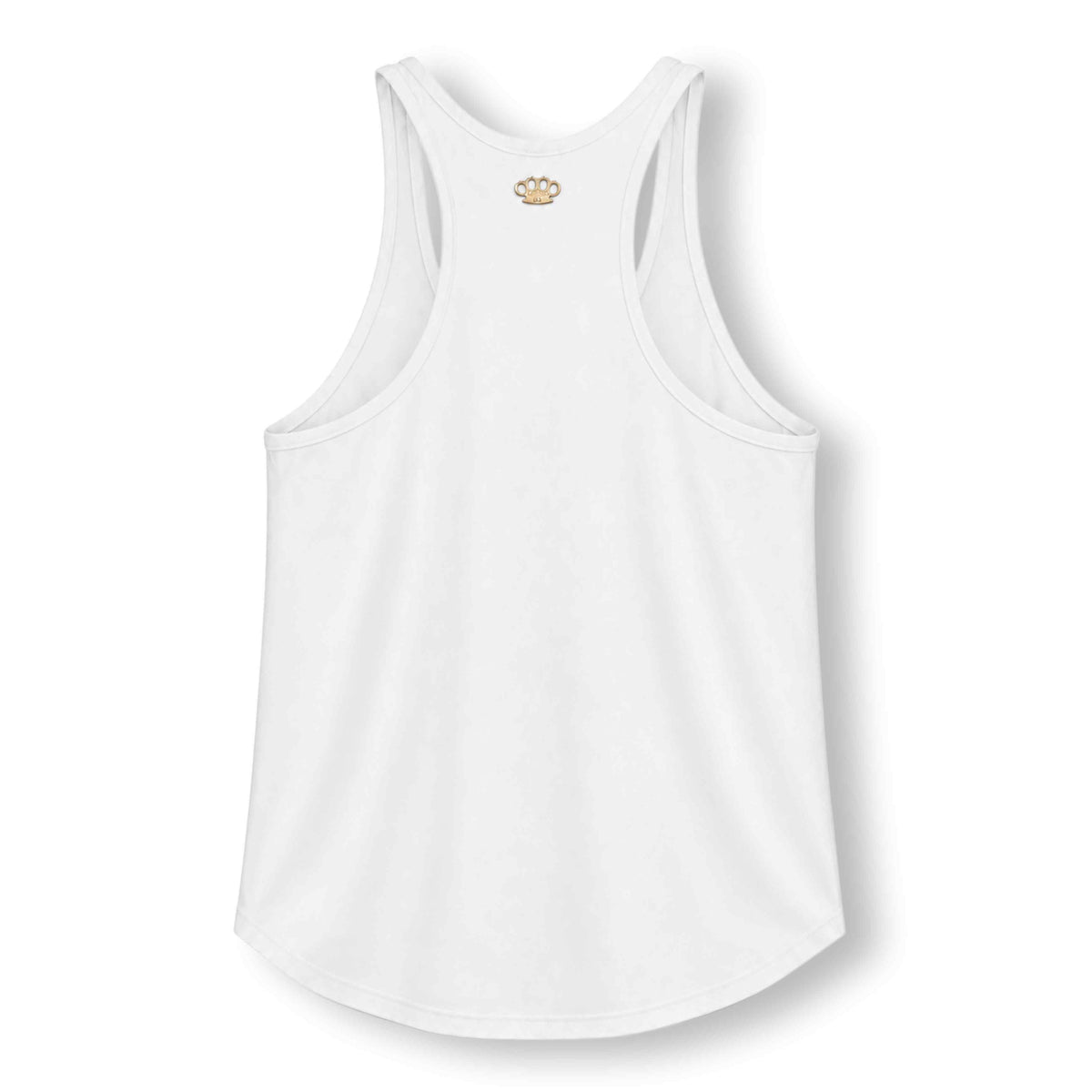 MVL Original streetwear tanktop wit, achterkant met klein gouden MVL logo in de nek