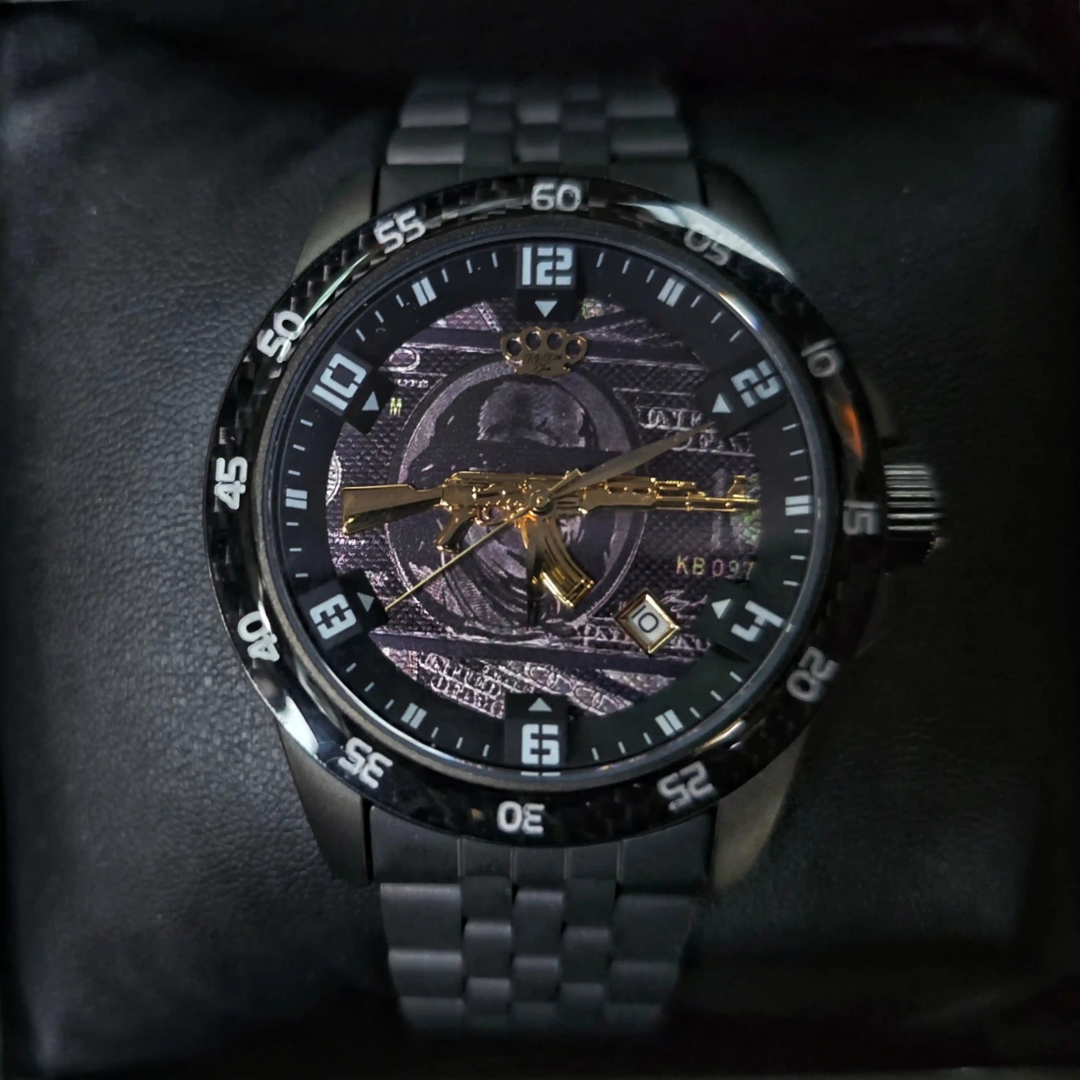 MVL "AK47" Automatic wrist watch - carbon/black