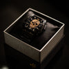 MVL Automatische Totenkopf-Uhr Japanisches Uhrwerk / Stahlarmband Schwarz/Schwarz