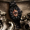 MVL Automatic skull watch japan movement / steel band black/black