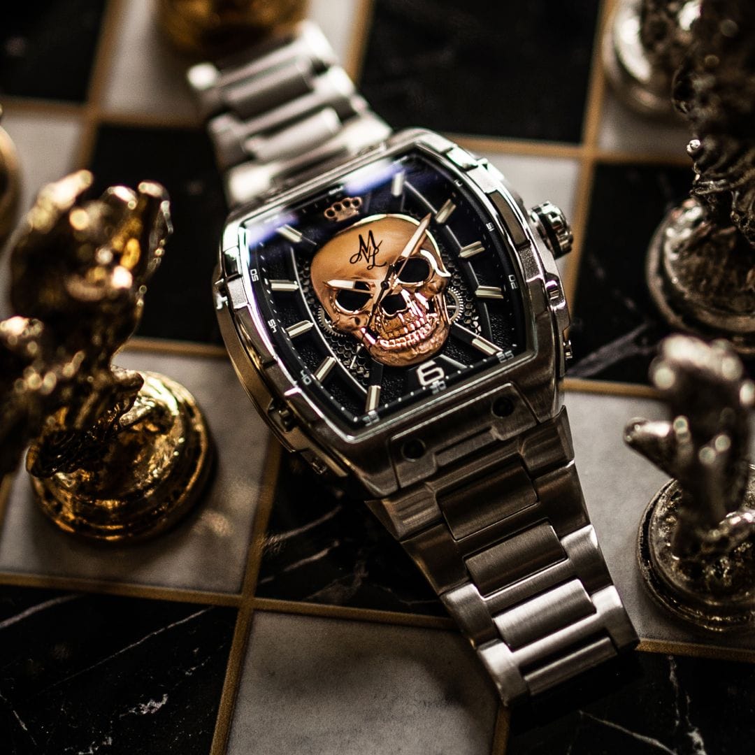 Automatyczny zegarek MVL z mechanizmem japońskim - stalowa bransoleta - srebrny