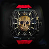 MVL Automatic skull watch silicon band - black/red