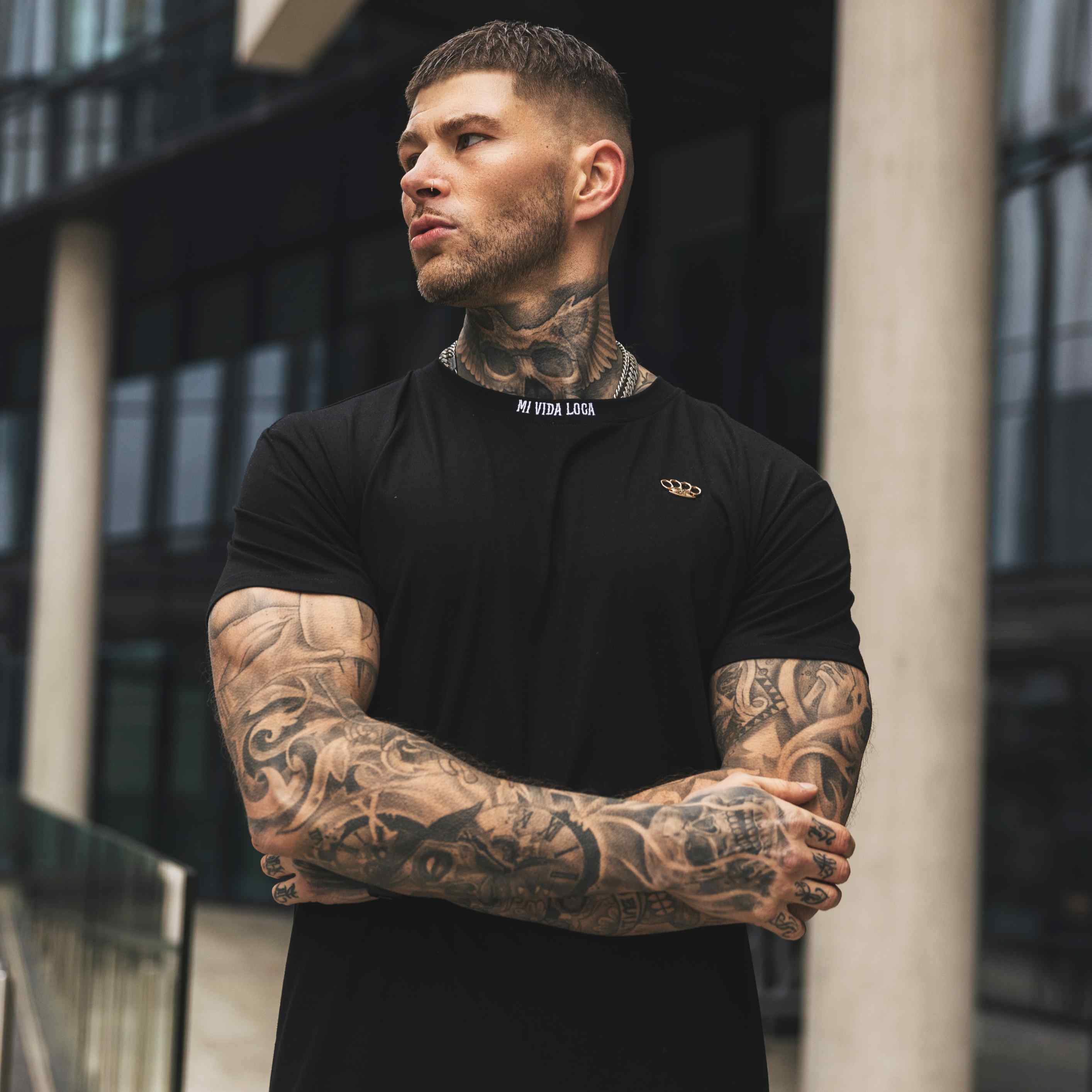 Trust nobody embroidery T-shirt black