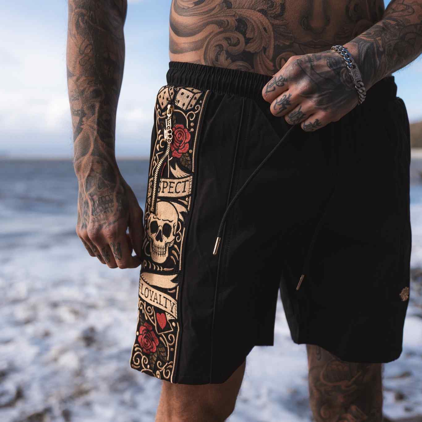 LFR Jogger-Badehose – schwarz/bunt