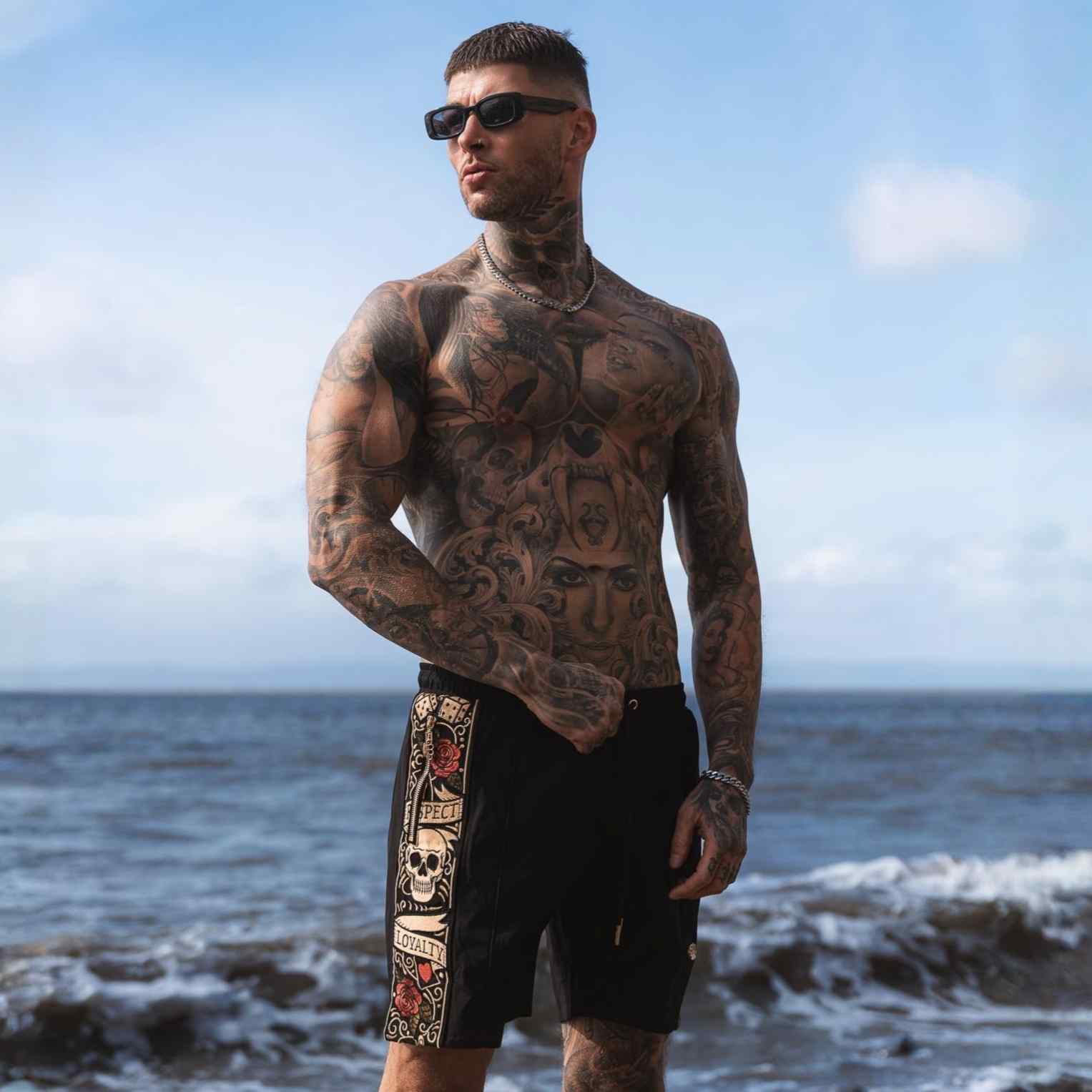 LFR Jogger-Badehose – schwarz/bunt