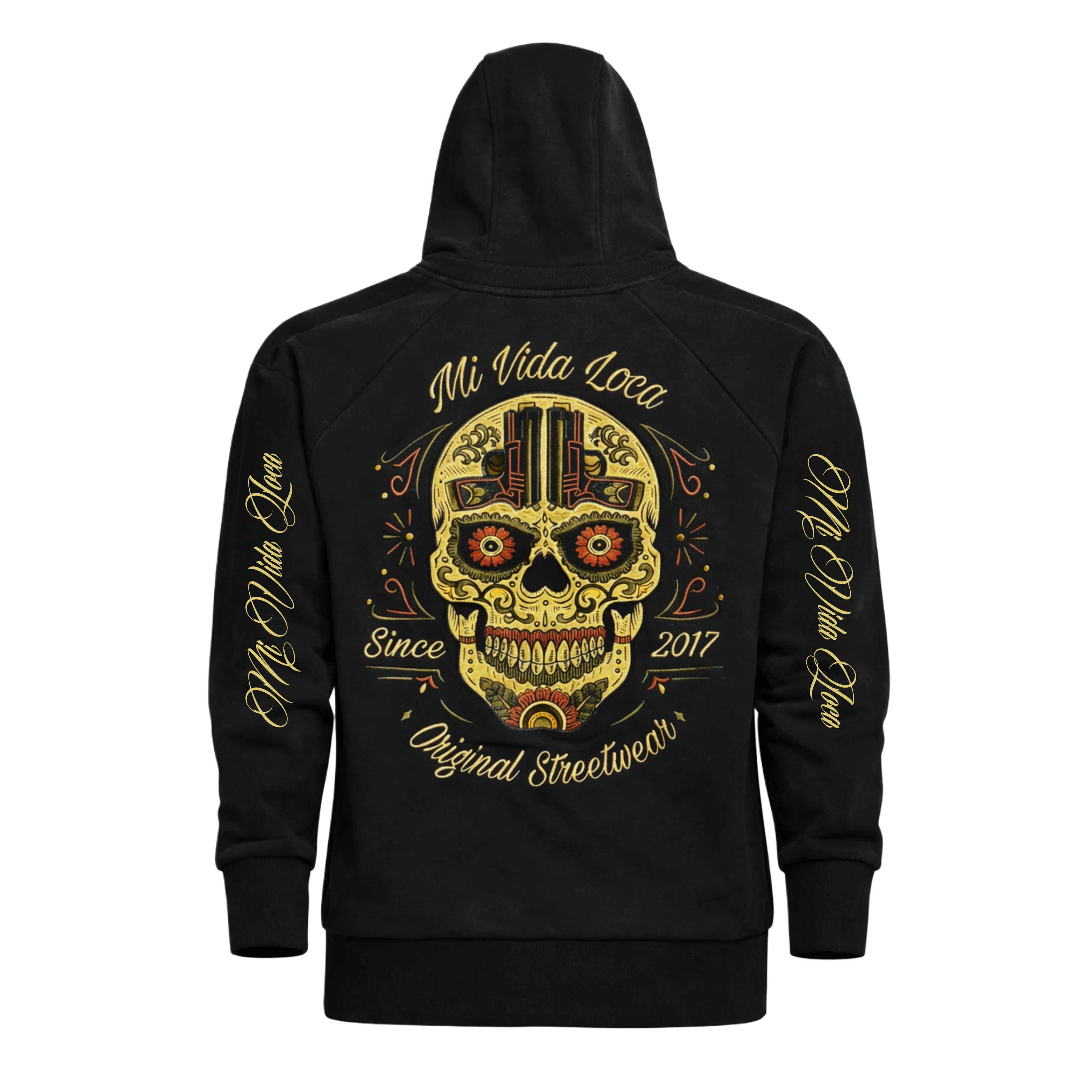 Sugar skull hoodie - black