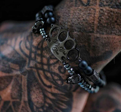 MVL "Polygonal skulls" Bracelet black/black