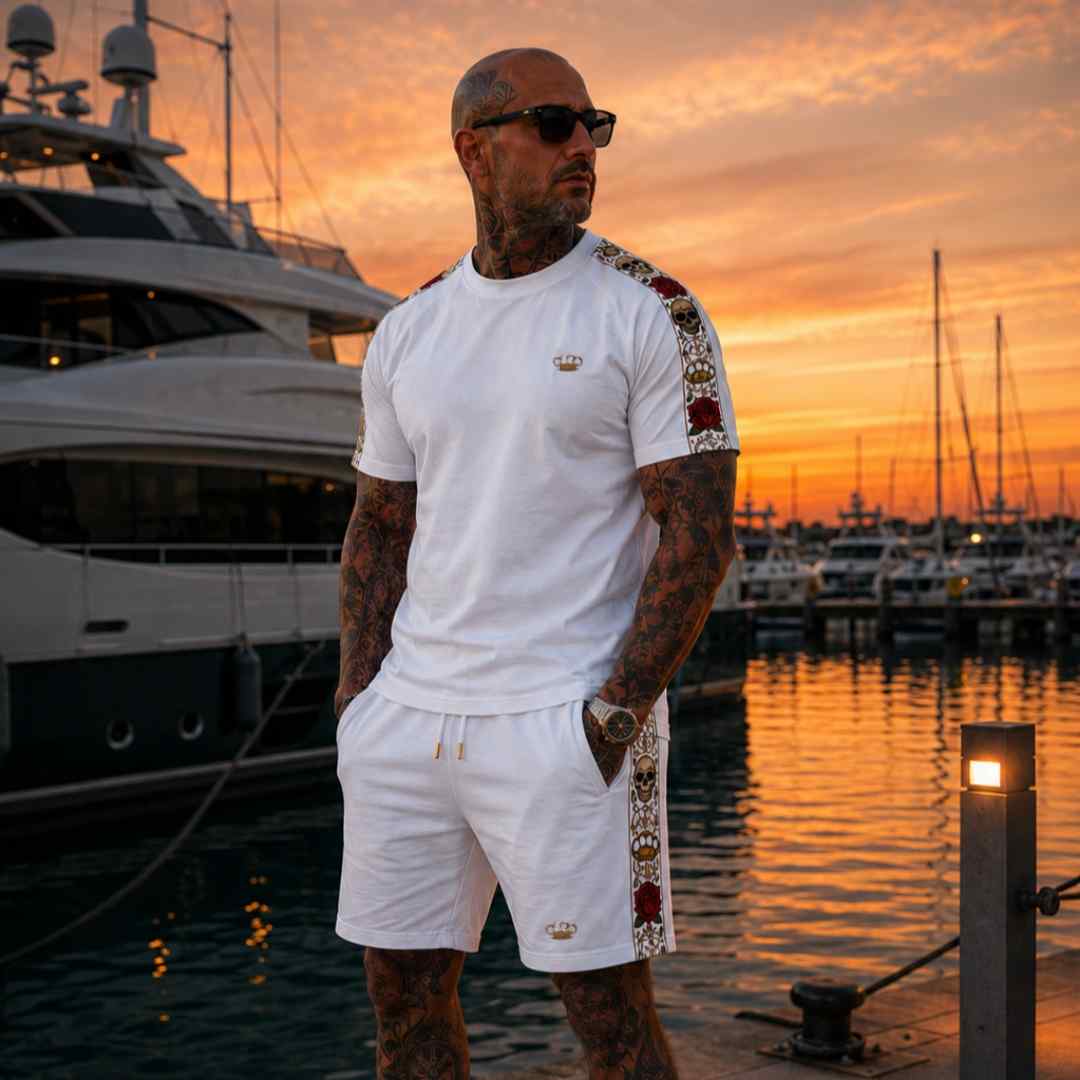 Calavera jogger shorts - white