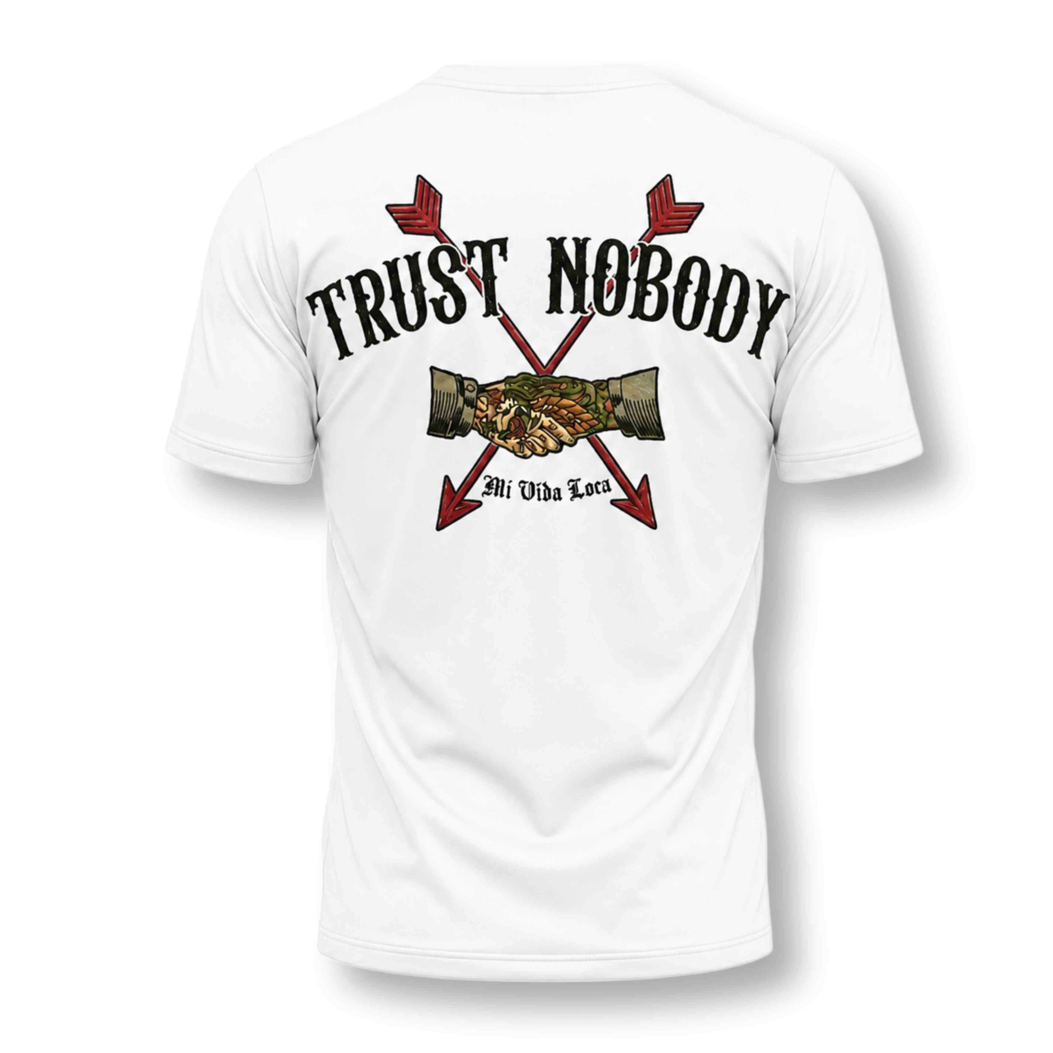 Trust nobody embroidery T-shirt white