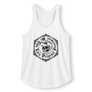 Mi Vida Loca Original streetwear tanktop wit met zwarte skull-print in zeshoek, voorkant